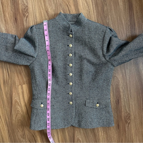 Vintage wool tweed herringbone blazer - Picture 9 of 16